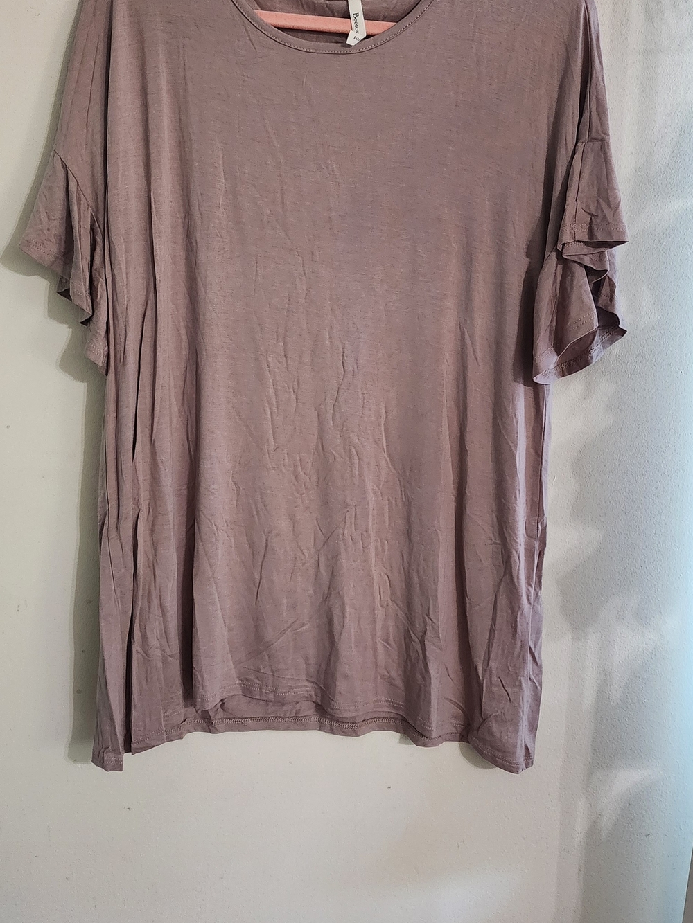 Beeson River Ruffle Sleeve Short-Sleeve Tee in Mauve